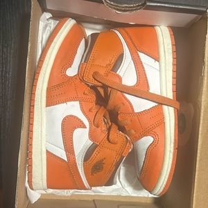 Kids Orange and White Air Jordan Basketball Shoes (10C) NWT